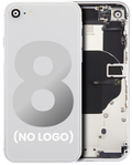 Back Cover/Frame with Pre-Installed Small Parts for iPhone 8 (No Logo) (Aftermarket Plus) (Silver)