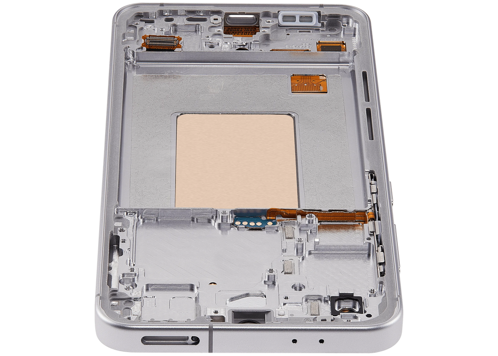 OLED-Display mit Rahmen für Samsung Galaxy S24 FE 5G (US & Internationale Version) (6.62") (Aftermarket Plus) (Grau)