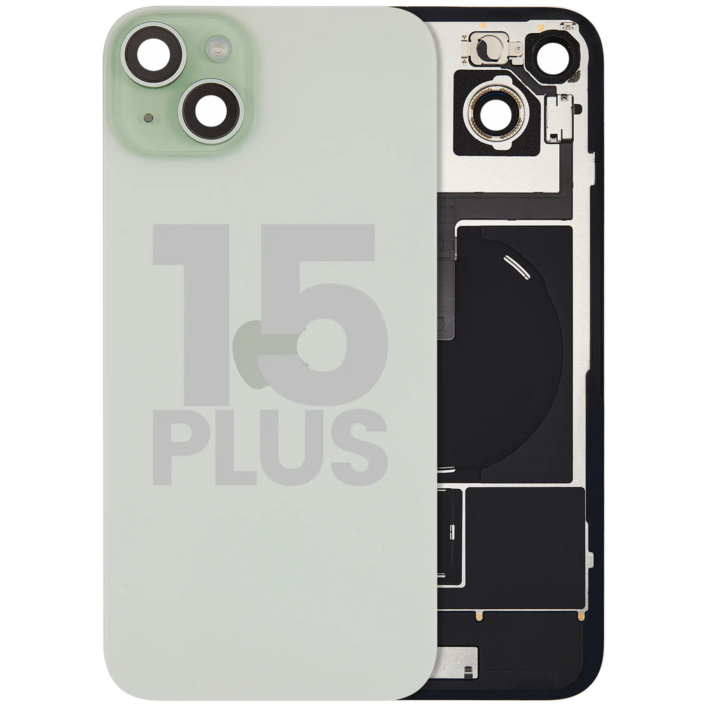 Backcover mit MagSafe Magnet & NFC & Blitz-Flexkabel für iPhone 15 Plus (gebrauchter OEM-Ausbau, Qualität B) (Grün)