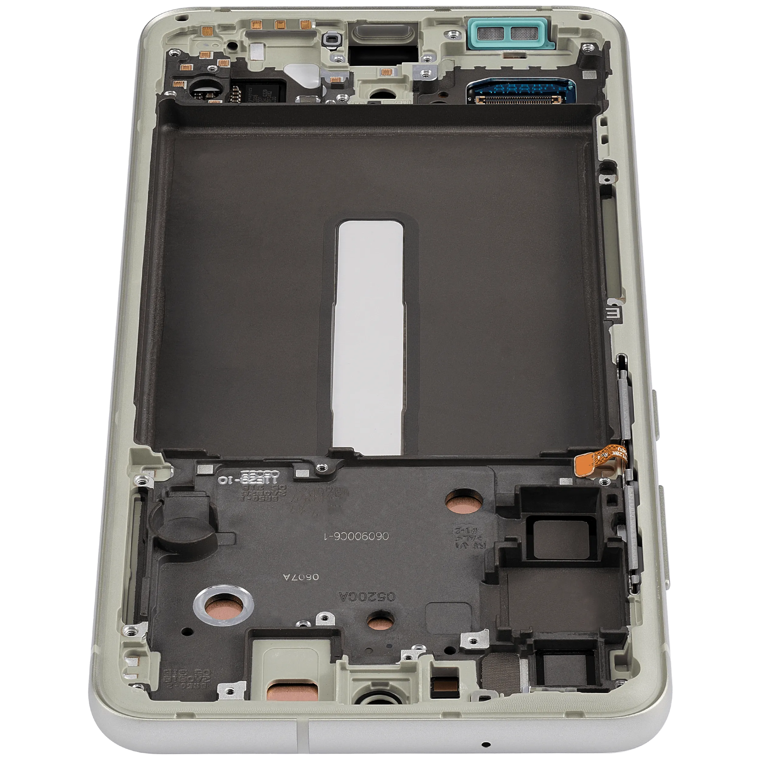 OLED-Display mit Rahmen für Samsung Galaxy S21 FE 5G (US & Internationale Version) (Aftermarket Plus) (120Hz) (Olive Green)