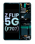 Inner OLED-Display mit Rahmen für Samsung Galaxy Z Flip 5G (F707) (Service Pack) (Mystic Gray)