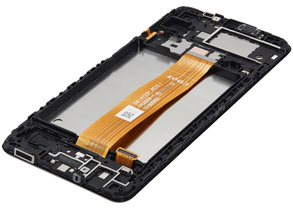 LCD-Display mit Rahmen für Samsung Galaxy A12 (A125 / 2020) (Aftermarket Plus) (Alle Farben)