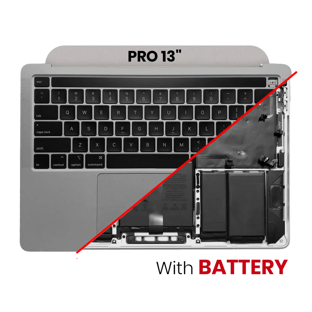 Top case with battery and keyboard for MacBook Pro 13" A2251 (2020) (US keyboard) (used OEM pull, B quality) (Space Gray)