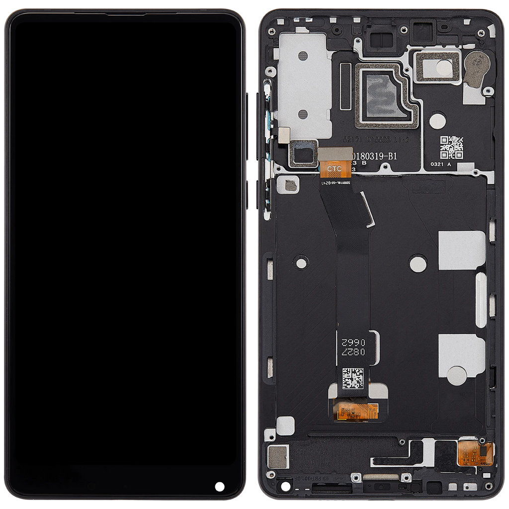 LCD-Display mit Rahmen für Xiaomi Mi Mix 2S (Aftermarket Plus) (Schwarz)