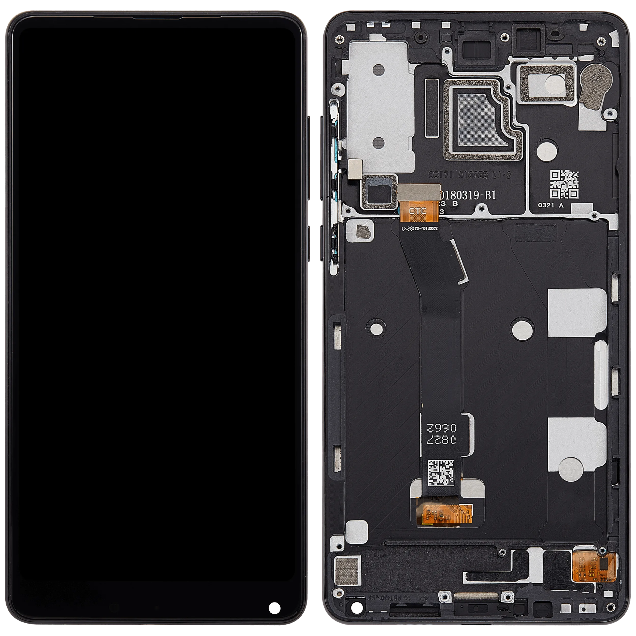LCD-Display mit Rahmen für Xiaomi Mi Mix 2S (Aftermarket Plus) (Schwarz)