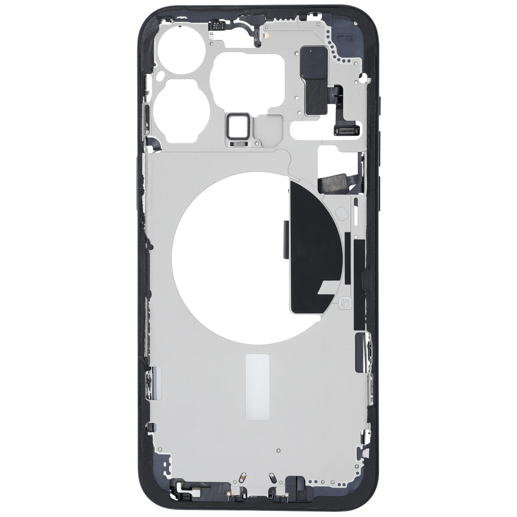 Midframe/Rahmen mit Ladebuchse Flex & Small Parts für iPhone 15 Pro Max (US-Version) (gebrauchter OEM-Ausbau, Qualität A) (Blau Titanium)
