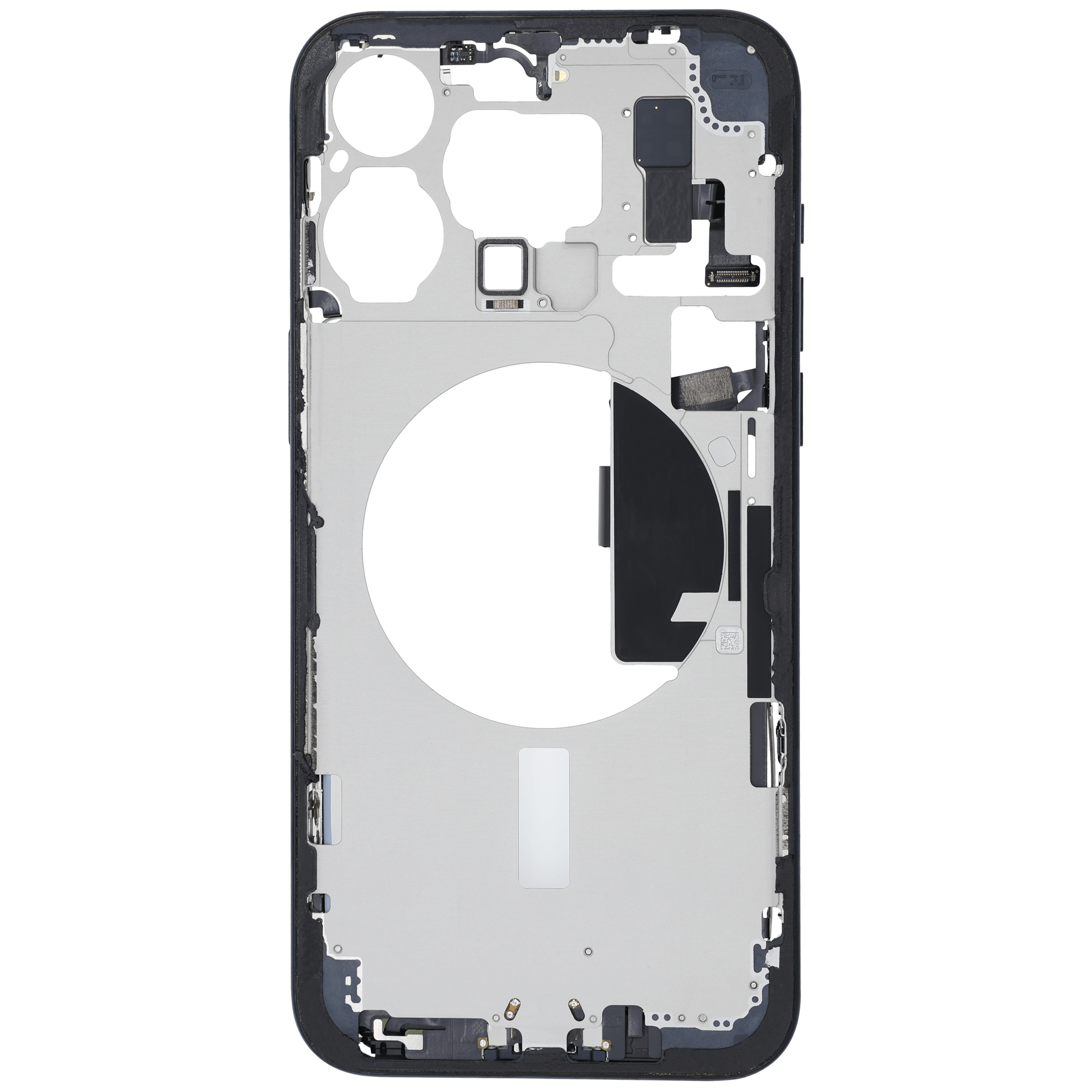 Midframe/Rahmen mit Ladebuchse Flex & Small Parts für iPhone 15 Pro Max (US-Version) (gebrauchter OEM-Ausbau, Qualität A) (Blau Titanium)