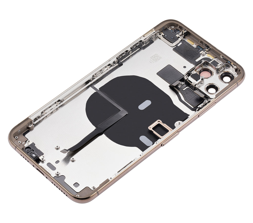 Backcover/Rahmen m. Kleinteilen f. iPhone 11 Pro Max Gold (o. Logo) Aftermarket+