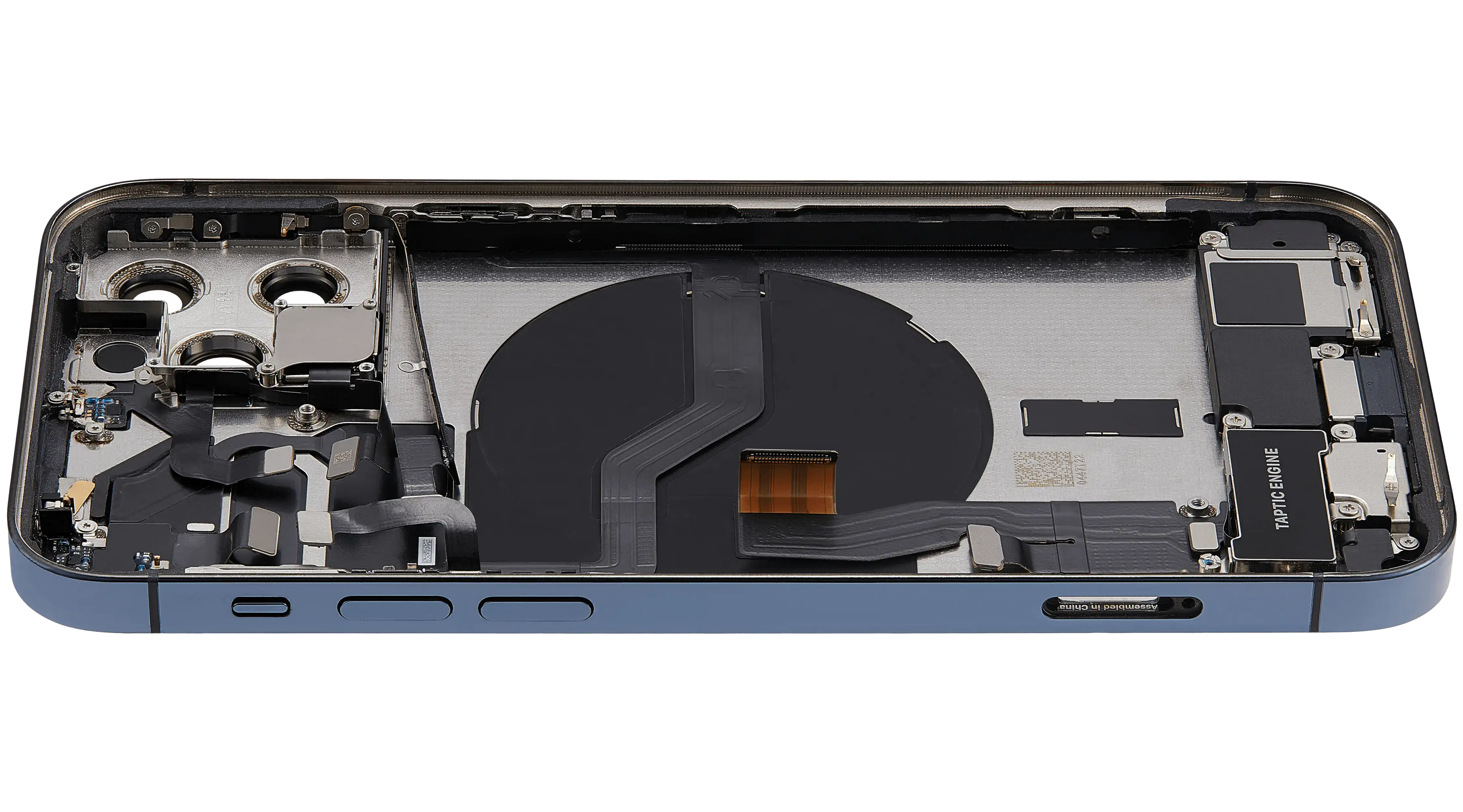 Backcover/Rahmen mit Ladebuchse Flex & Small Parts für iPhone 12 Pro (EU / Global Version) (gebrauchter OEM-Ausbau, Qualität A) (Pacific Blau)