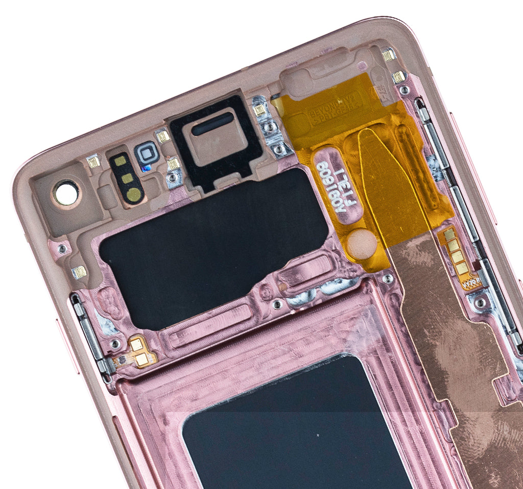 OLED-Display mit Rahmen für Samsung Galaxy S10 (Service Pack) (Flamingo Pink)