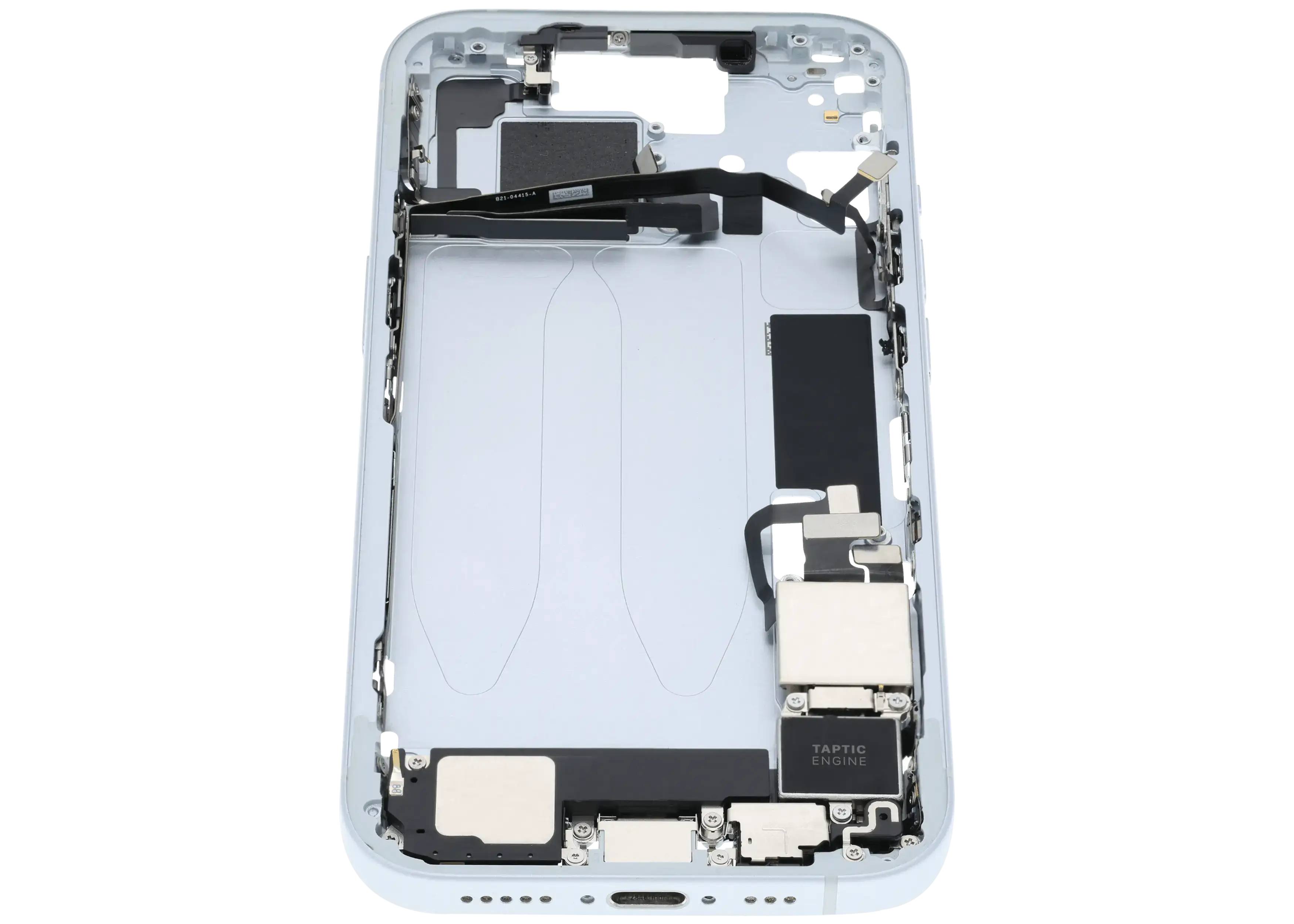 Midframe/Rahmen mit Ladebuchse Flex & Small Parts für iPhone 15 (US-Version) (gebrauchter OEM-Ausbau, Qualität C) (Blau)
