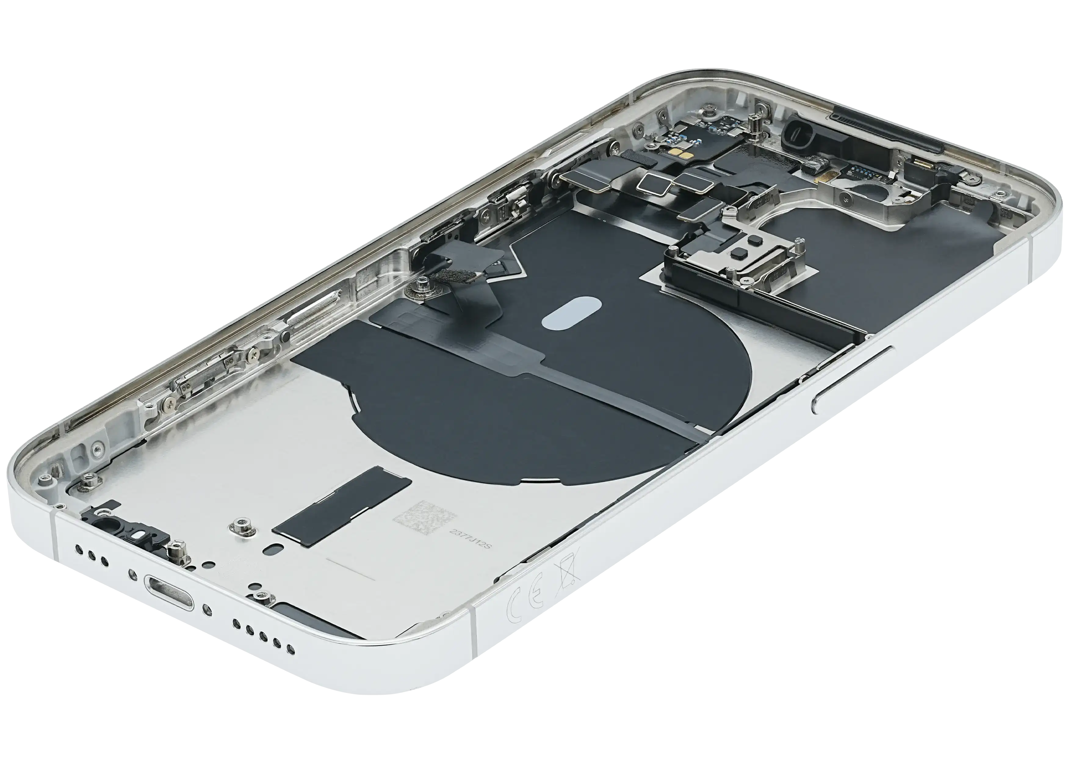 Backcover/Rahmen mit Small Parts für iPhone 14 Pro (EU / Global Version) (gebrauchter OEM-Ausbau, Qualität B) (Silber)