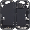 Midframe/Rahmen mit Ladebuchse Flex & Small Parts für iPhone 15 (EU / Global Version) (gebrauchter OEM-Ausbau, Qualität C) (Schwarz)