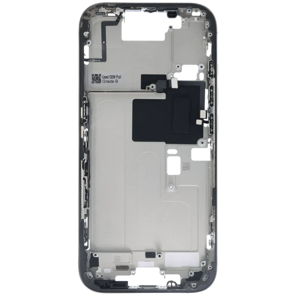 Midframe/Rahmen mit Small Parts für iPhone 16 Pro (US-Version) (gebrauchter OEM-Ausbau, Qualität C) (Natural Titanium)