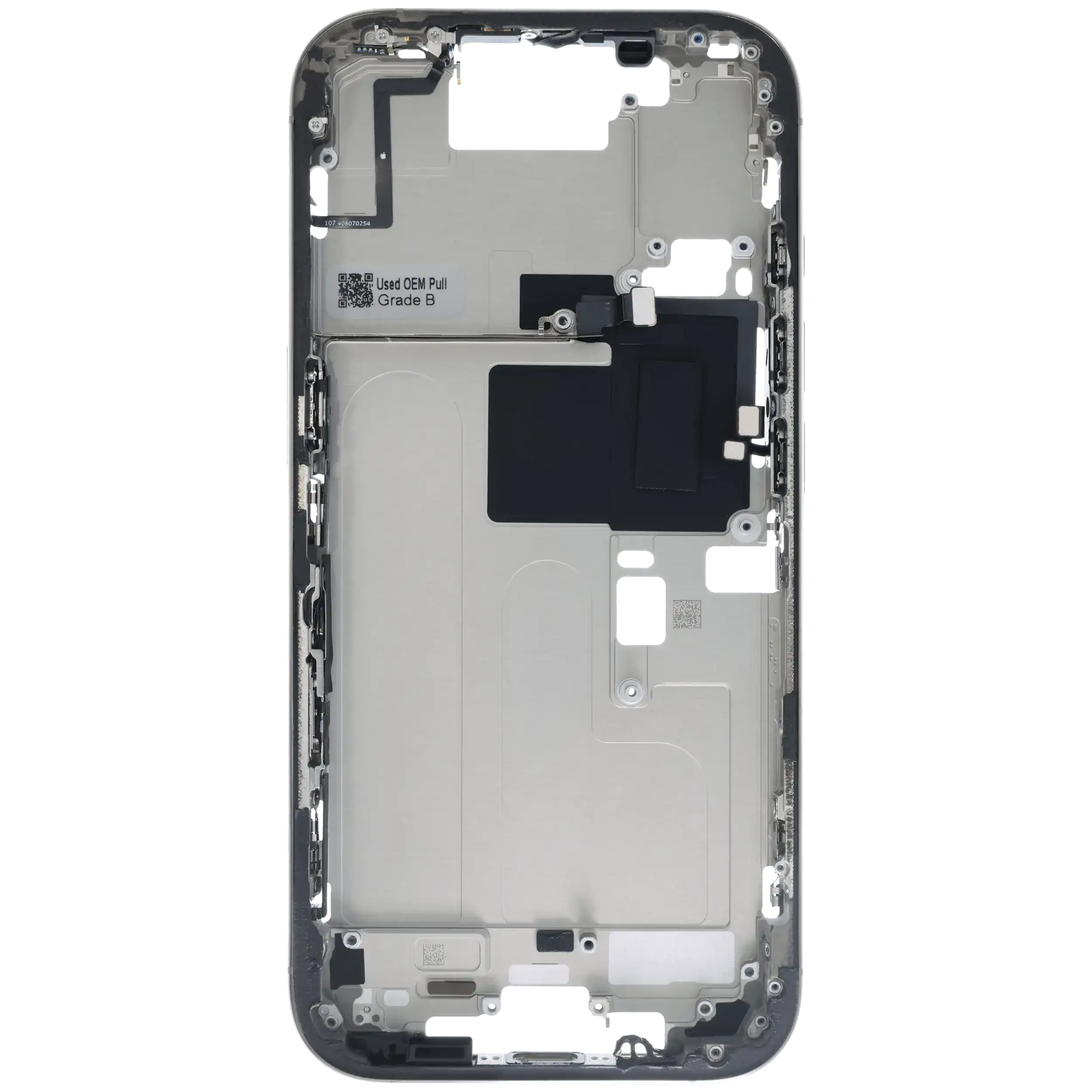 Midframe/Rahmen mit Small Parts für iPhone 16 Pro (US-Version) (gebrauchter OEM-Ausbau, Qualität C) (Natural Titanium)