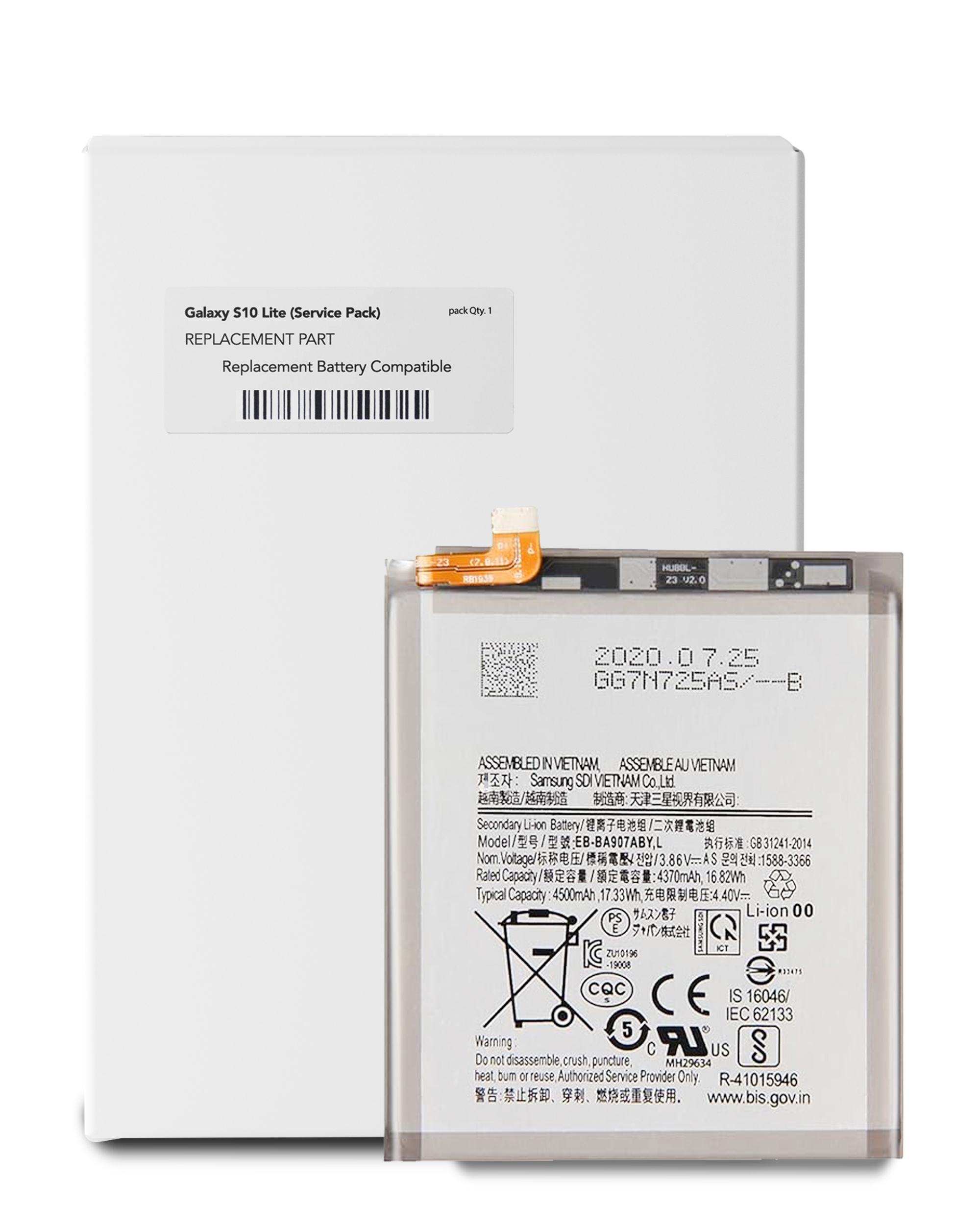 Ersatzbatterie für Samsung Galaxy S10 Lite (Service Pack)
