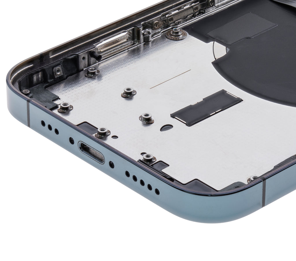 Backcover/Rahmen mit Small Parts für iPhone 12 Pro (EU / Global Version) (gebrauchter OEM-Ausbau, Qualität C) (Pacific Blau)