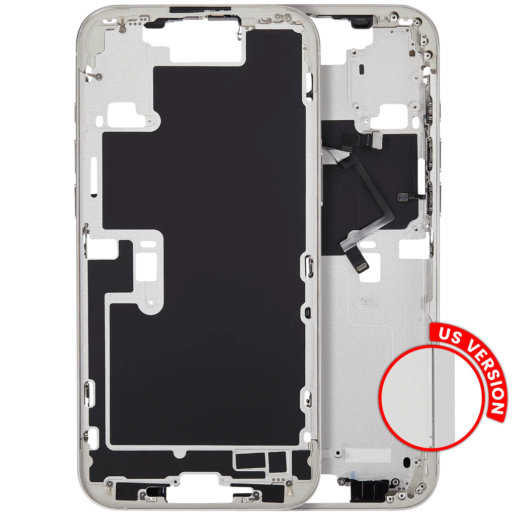 Midframe/Rahmen mit Power And Volume Button für iPhone 16 Pro Max (US-Version) (Aftermarket Plus) (Weiß Titanium)