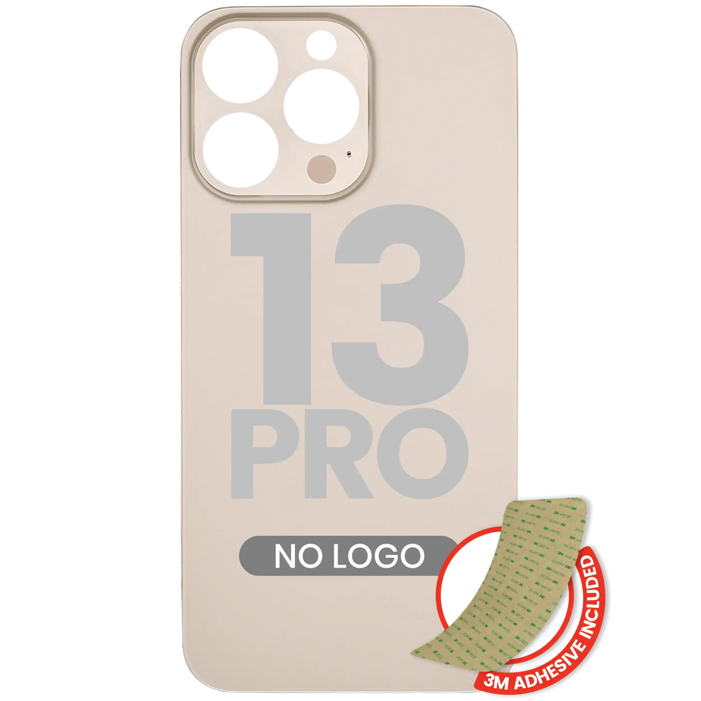Back Cover with 3M Adhesive for iPhone 13 Pro (No Logo / Large Camera Cutout) (Gold)