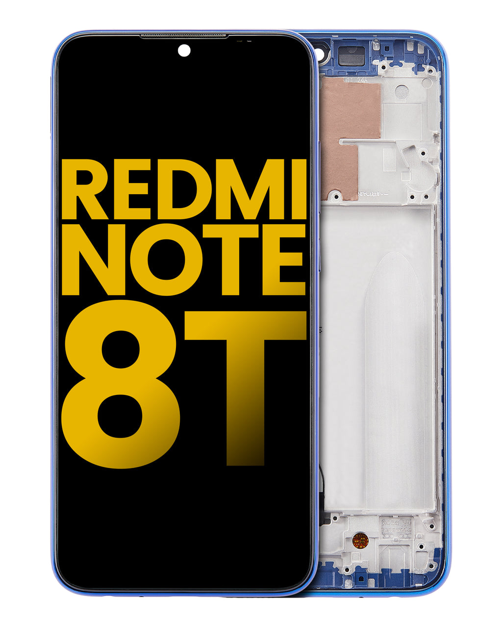 LCD-Display mit Rahmen für Xiaomi Redmi Note 8T (Refurbished) (Starscape Blue)