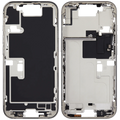 Midframe/Rahmen mit Small Parts für iPhone 16 Pro (EU / Global Version) (gebrauchter OEM-Ausbau, Qualität A) (Weiß Titanium)