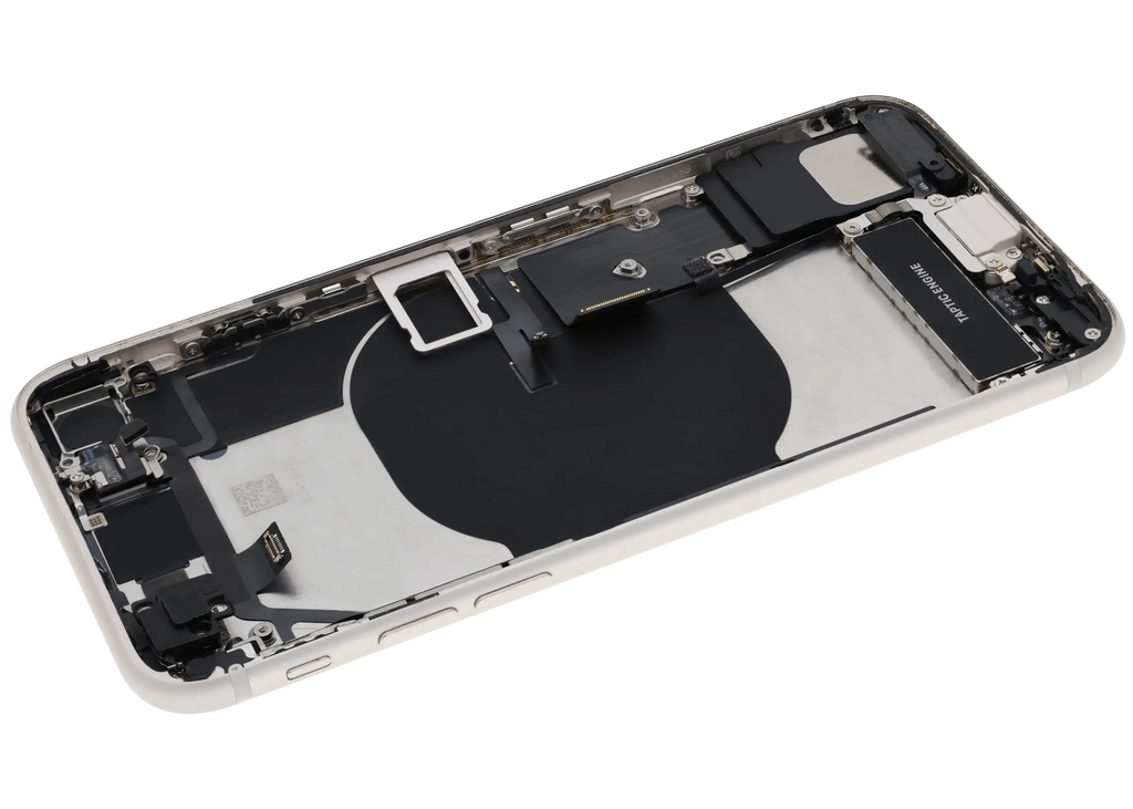 Backcover/Rahmen mit Ladebuchse Flex and Small Components Pre-Installed für iPhone SE (2022) (gebrauchter OEM-Ausbau, Qualität B) (Starlight)