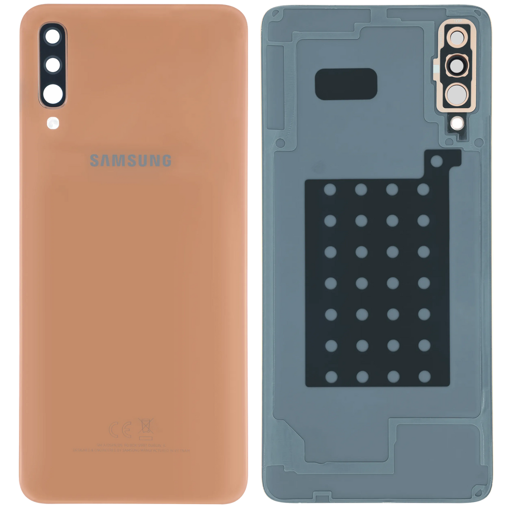 Backcover mit Camera Lens Compatible für Samsung Galaxy A70 (A705) (Service Pack) (Orange)