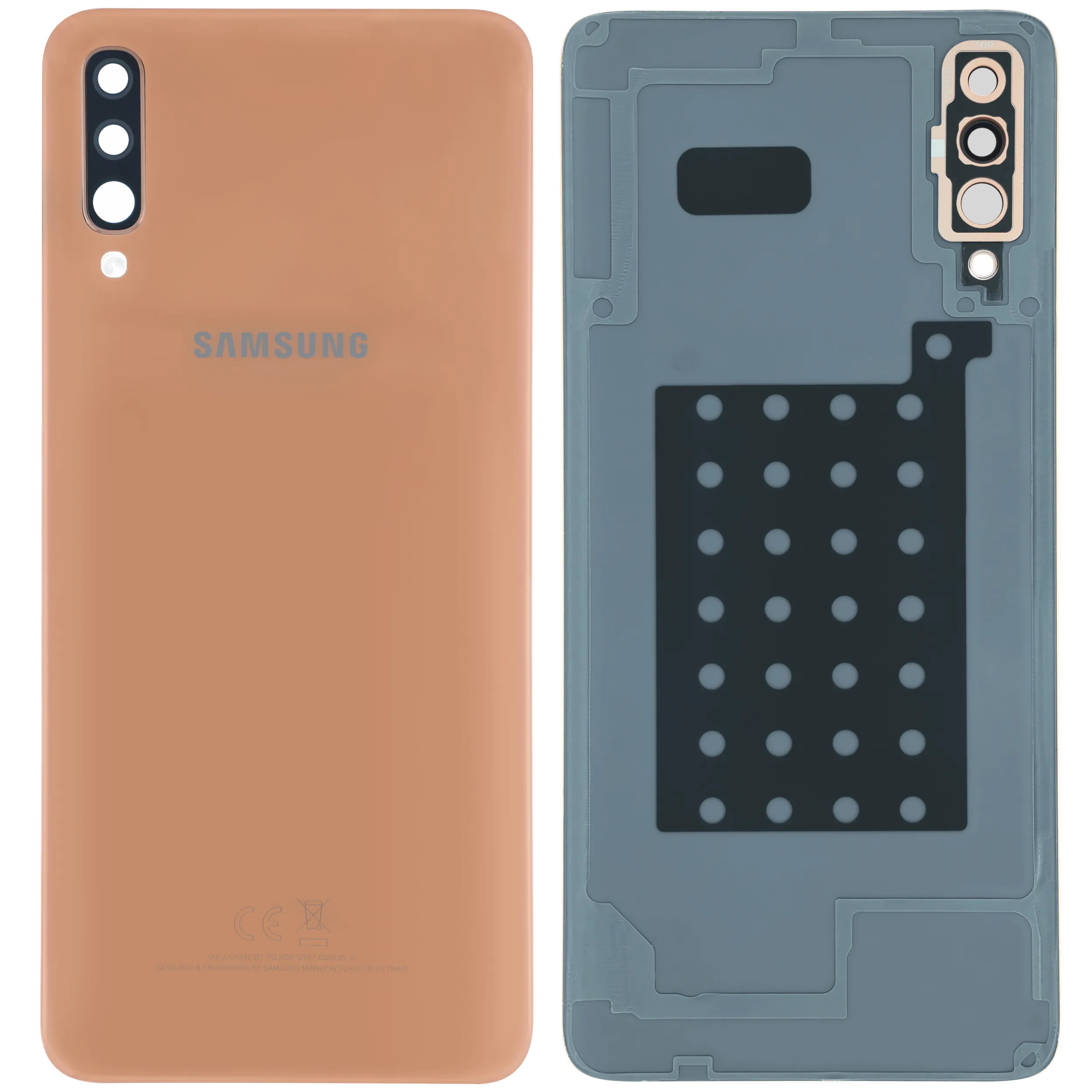 Backcover mit Camera Lens Compatible für Samsung Galaxy A70 (A705) (Service Pack) (Orange)
