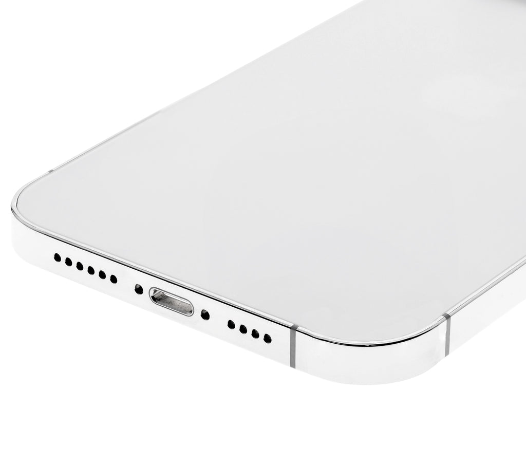Backcover/Rahmen mit Small Parts für iPhone 12 Pro Max (US-Version) (gebrauchter OEM-Ausbau, Qualität A) (Silber)