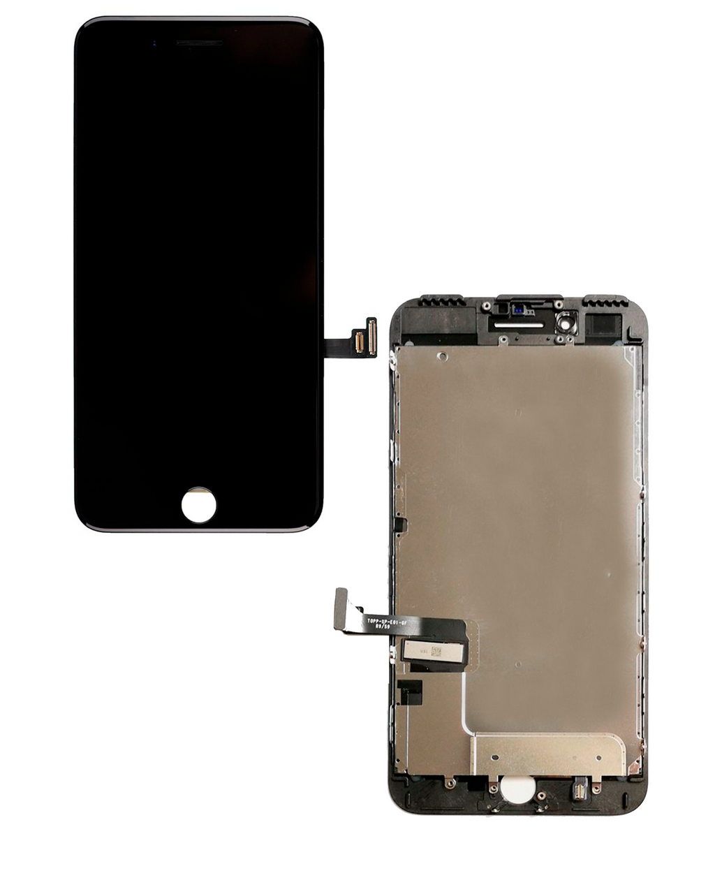LCD-Display mit Stahlplatte für iPhone 7 Plus (Refurbished: Toshiba) (Schwarz)