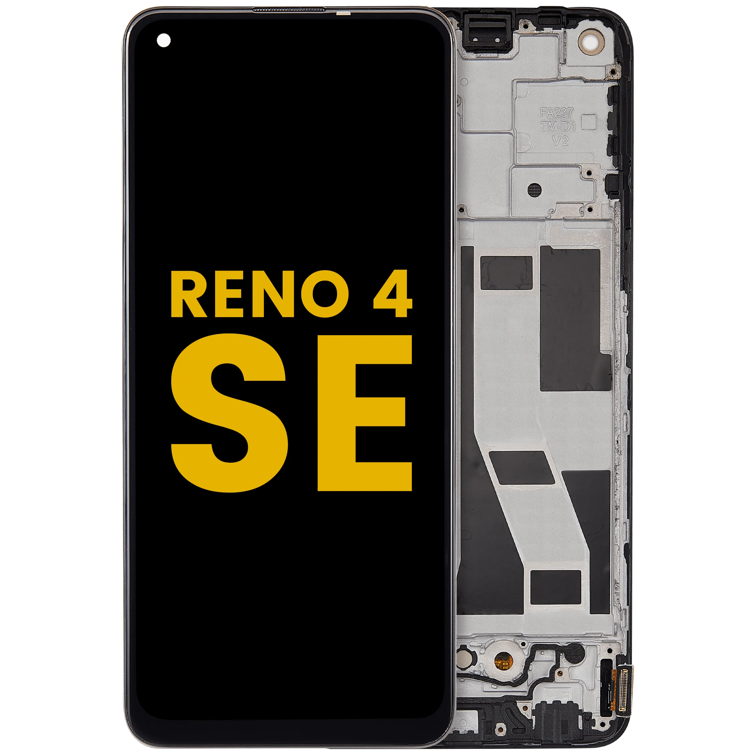 OLED-Display mit Rahmen Compatible für OPPO Reno4 SE (2020) (Refurbished) (Alle Farben)