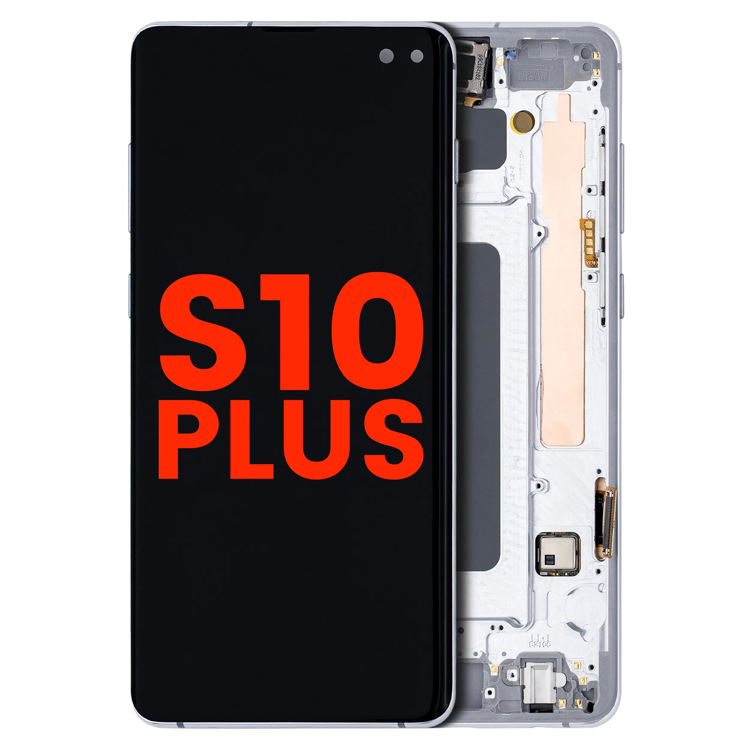 OLED-Display mit Rahmen für Samsung Galaxy S10 Plus (Aftermarket Plus) (Prism White)