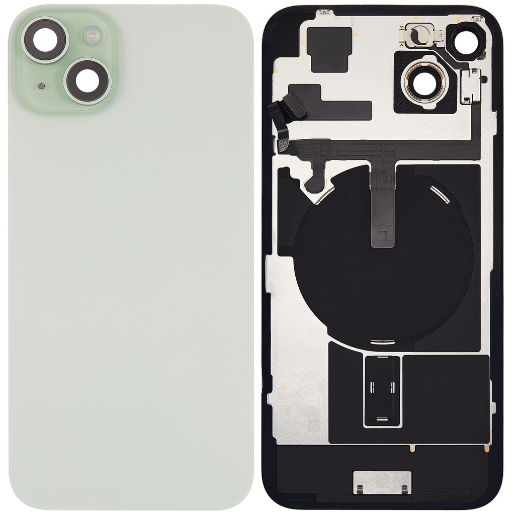 Backcover mit MagSafe Magnet & NFC & Blitz-Flexkabel für iPhone 15 Plus (gebrauchter OEM-Ausbau, Qualität A) (Grün)