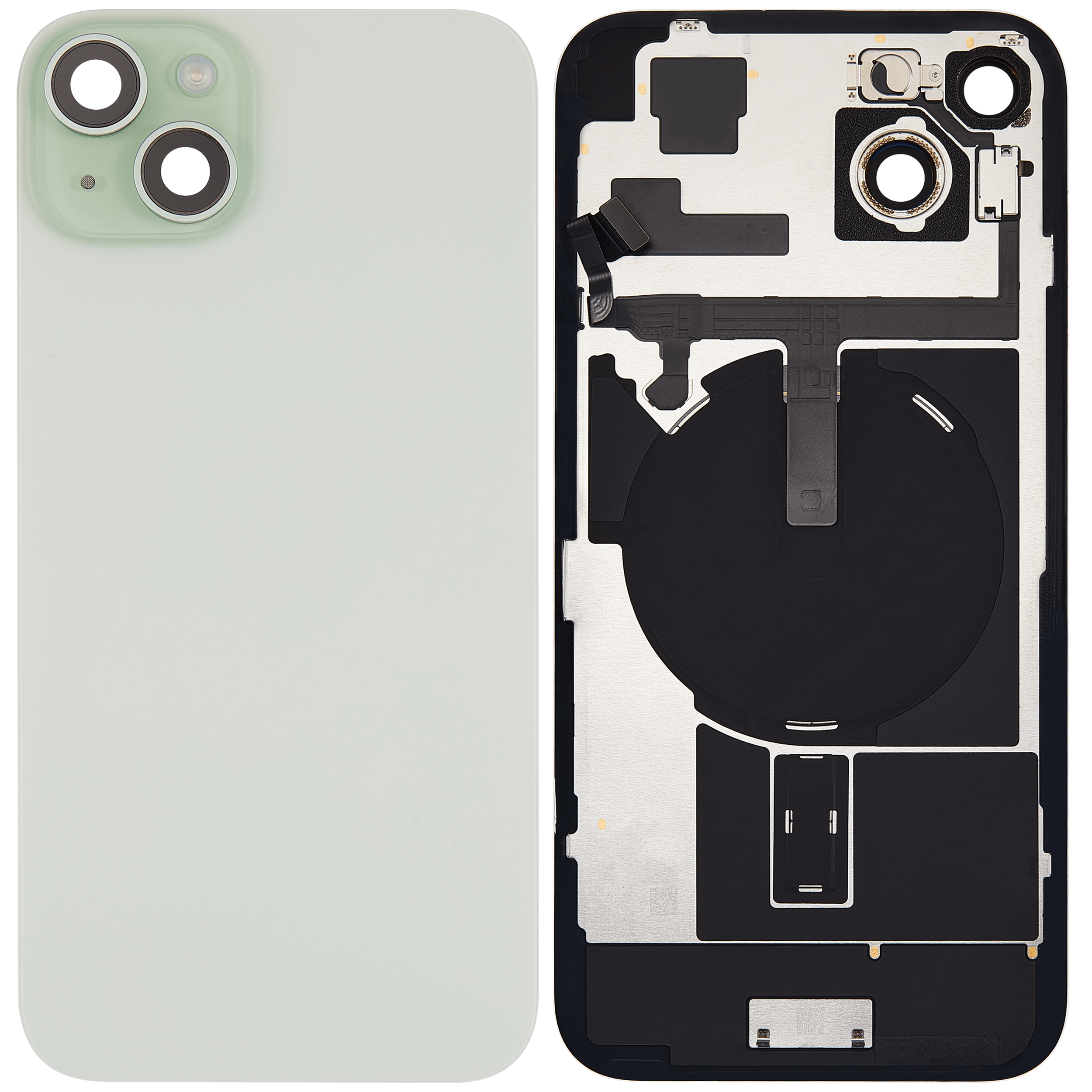 Backcover mit MagSafe Magnet & NFC & Blitz-Flexkabel für iPhone 15 Plus (gebrauchter OEM-Ausbau, Qualität A) (Grün)