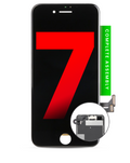 Complete LCD-Display mit Stahlplatte für iPhone 7 (mit Front Camera: Prox Sensor & Ear Speaker) (Aftermarket Plus Quality: XO6) (Schwarz)