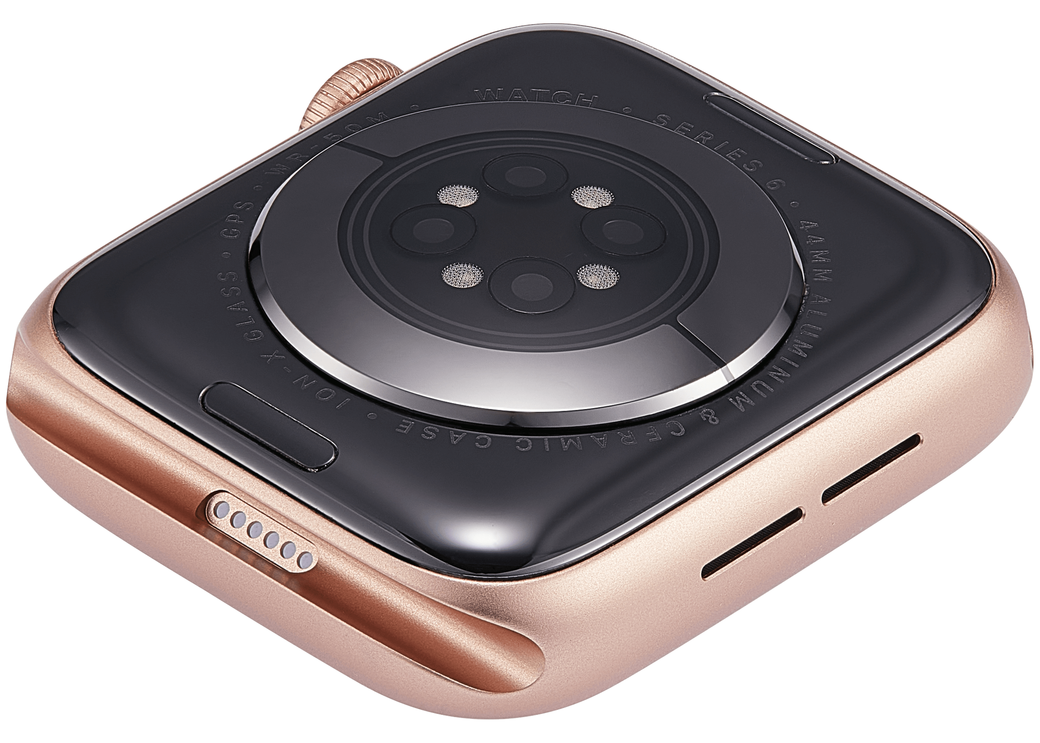 Backcover/Rahmen Compatible für Watch Series 6 (44MM) (gebrauchter OEM-Ausbau, Qualität A) (GPS Version) (Aluminum / Rose Gold)