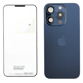 Back Cover with MagSafe Magnet, NFC, and Flash Flex Cable for iPhone 15 Pro (Original OEM) (Blue Titanium) (UK/EU Version)