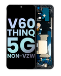 OLED-Display mit Rahmen für LG V60 ThinQ 5G (Non-Verizon 5G UW Frame) (Original OEM) (Schwarz)