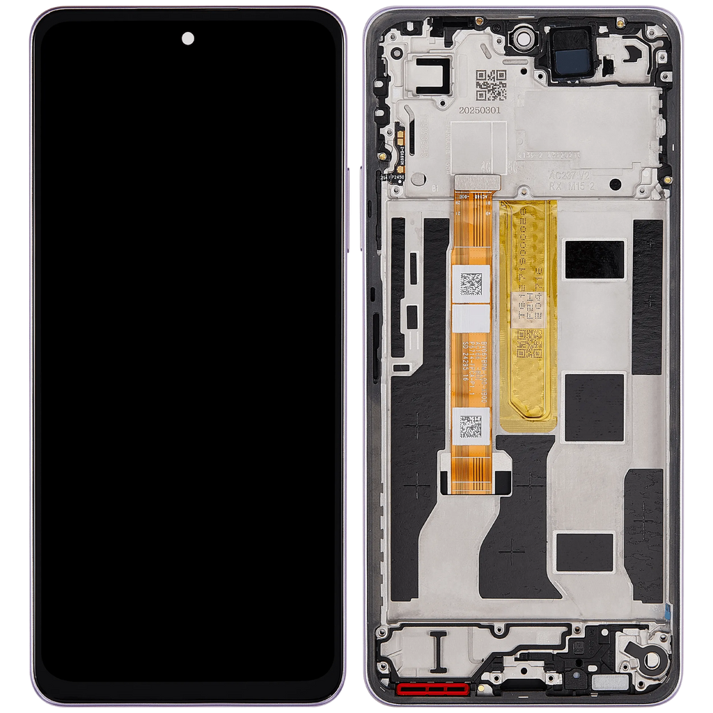 LCD-Display mit Rahmen Compatible für OPPO A5 Pro 5G (Refurbished) (Flower Pink)