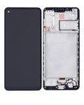 LCD-Display mit Rahmen für Samsung Galaxy A21s (A217 / 2020) (Service Pack) (Schwarz)