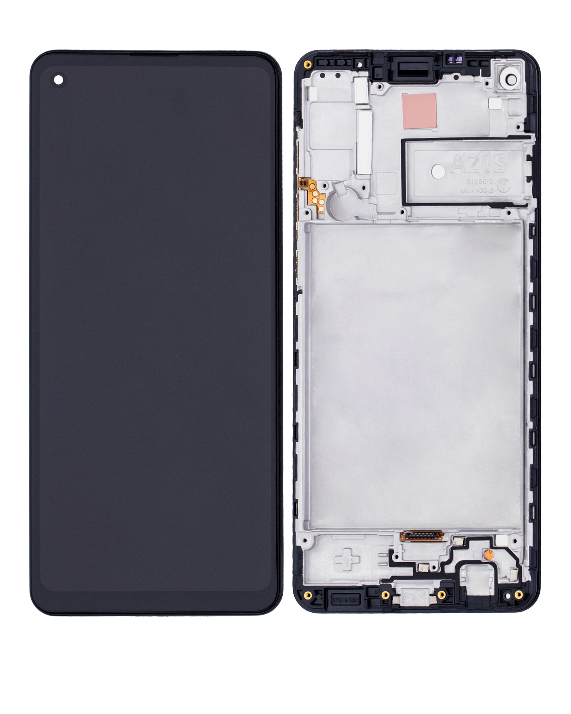 LCD-Display mit Rahmen für Samsung Galaxy A21s (A217 / 2020) (Service Pack) (Schwarz)