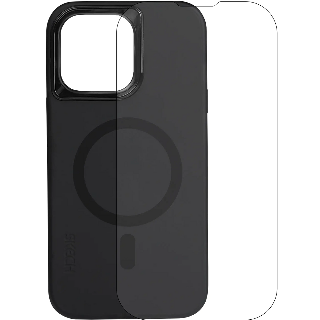 Black Case mit Display Protector And MagSafe für iPhone 15 Pro (Skech)