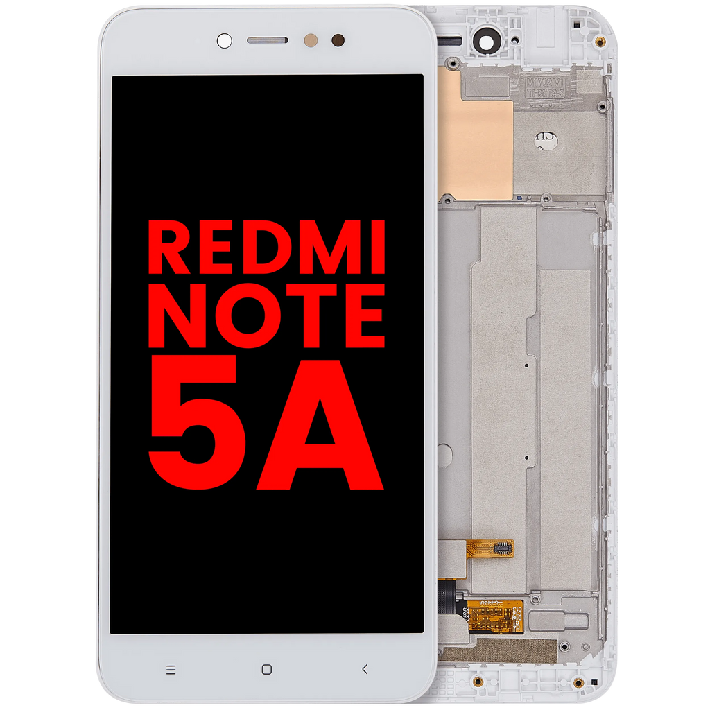 LCD-Display mit Rahmen für Xiaomi Redmi Note 5A (Aftermarket Plus) (Weiß)
