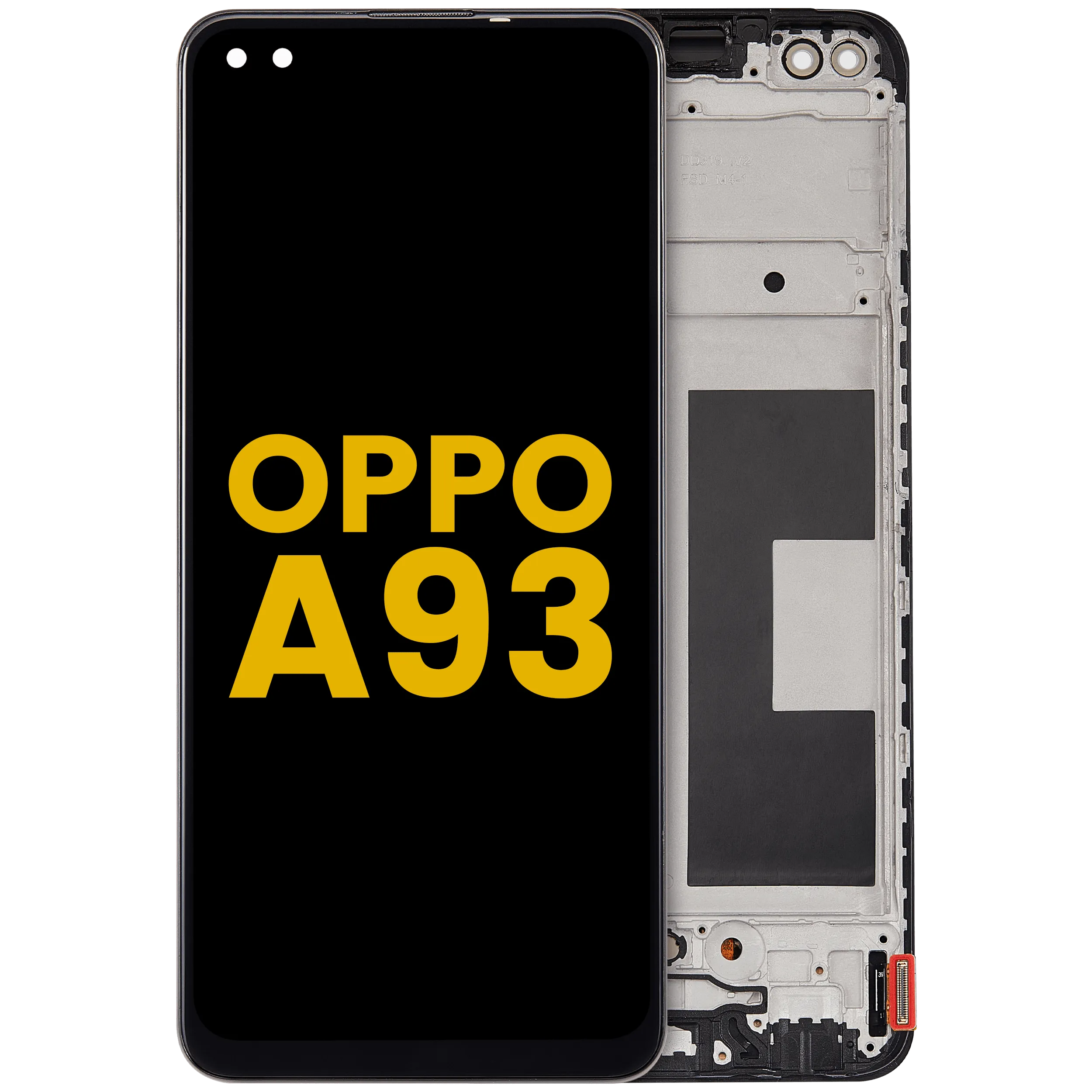 OLED-Display mit Rahmen Compatible für Oppo A93 (2020) (Refurbished) (Alle Farben)