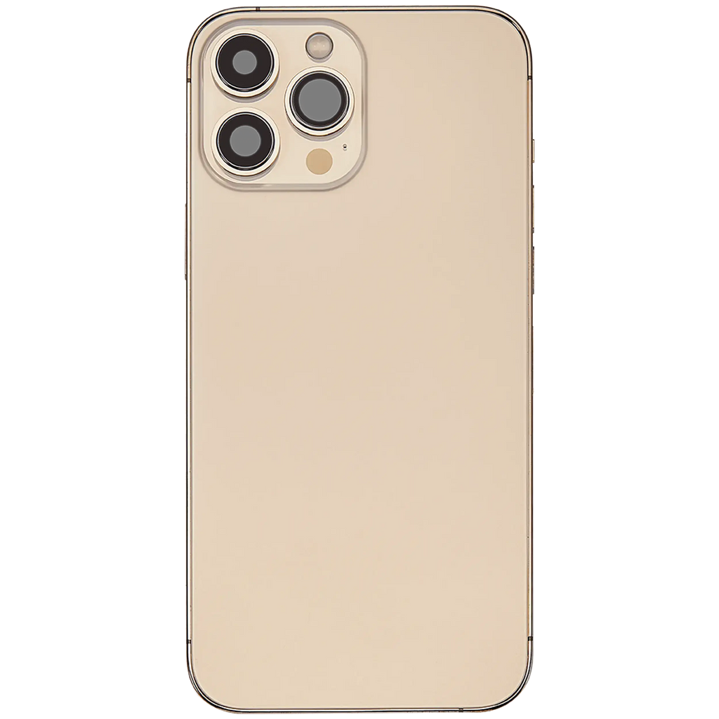 Backcover/Rahmen mit Ladebuchse Flex & Small Parts für iPhone 13 Pro Max (EU / Global Version) (gebrauchter OEM-Ausbau, Qualität B) (Gold)