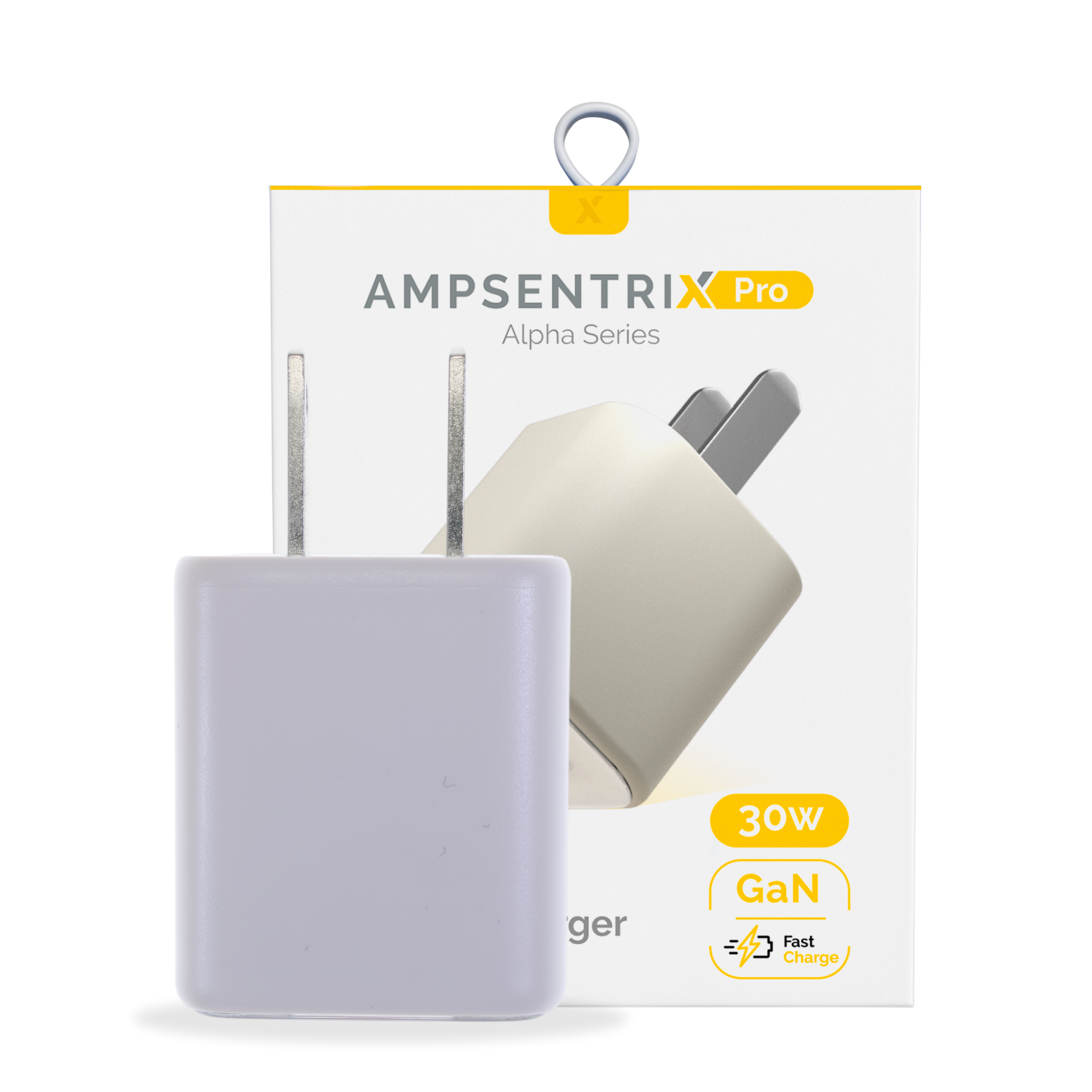 AmpSentrix Pro 30W 2-in-1 USB-C / USB-A GaN Wall Adapter (Desert Titanium)