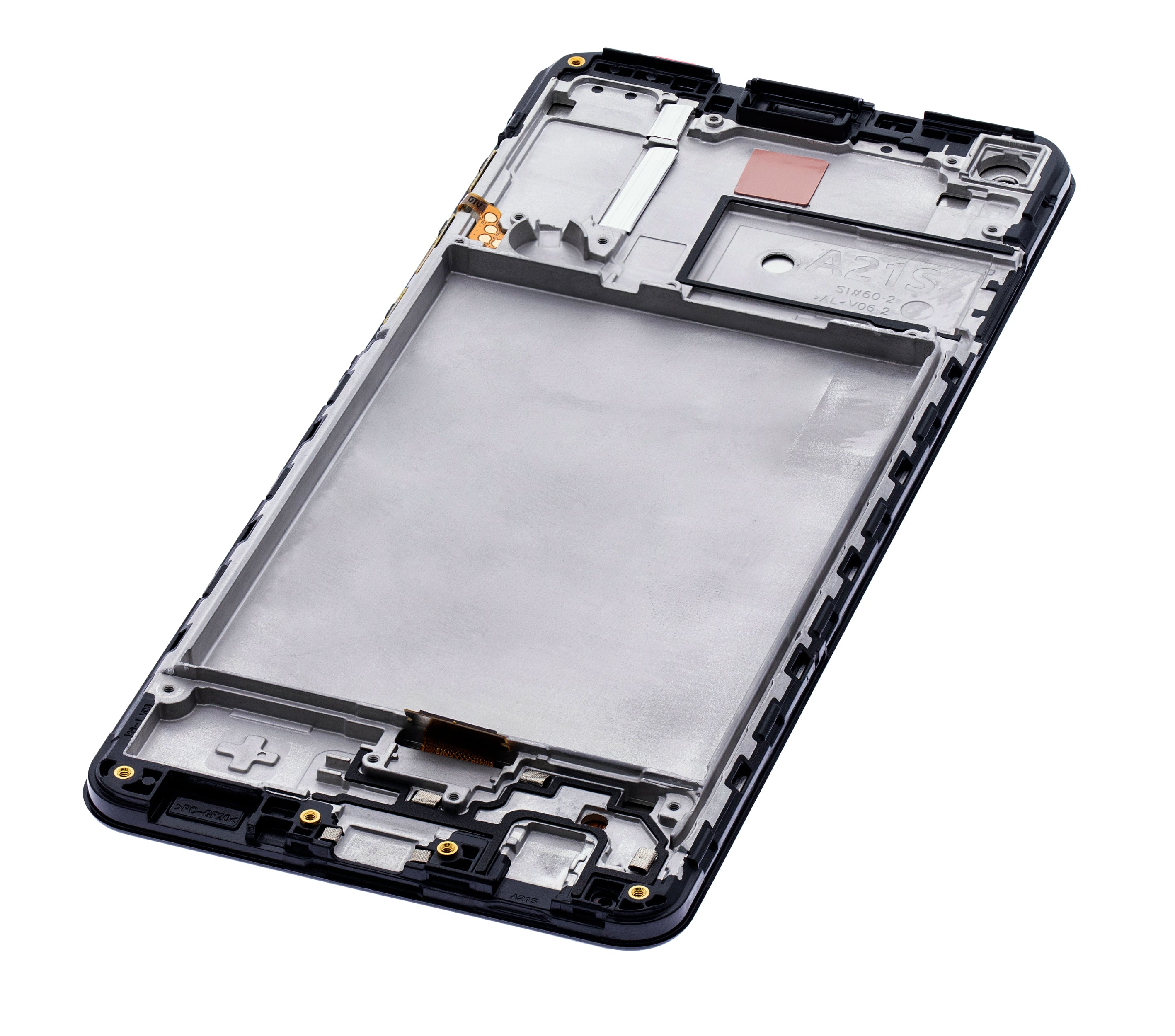 LCD-Display mit Rahmen für Samsung Galaxy A21s (A217 / 2020) (Service Pack) (Schwarz)