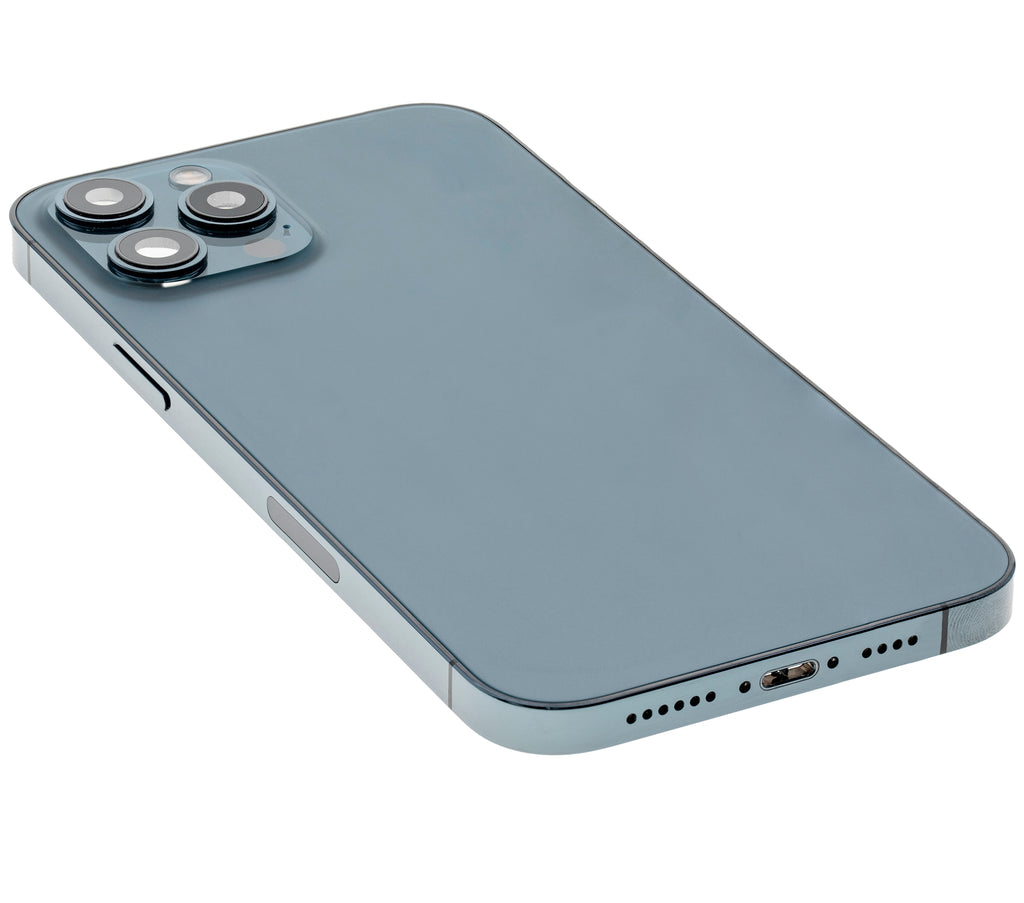Backcover/Rahmen mit Small Parts für iPhone 12 Pro Max (EU / Global Version) (gebrauchter OEM-Ausbau, Qualität A) (Pacific Blau)