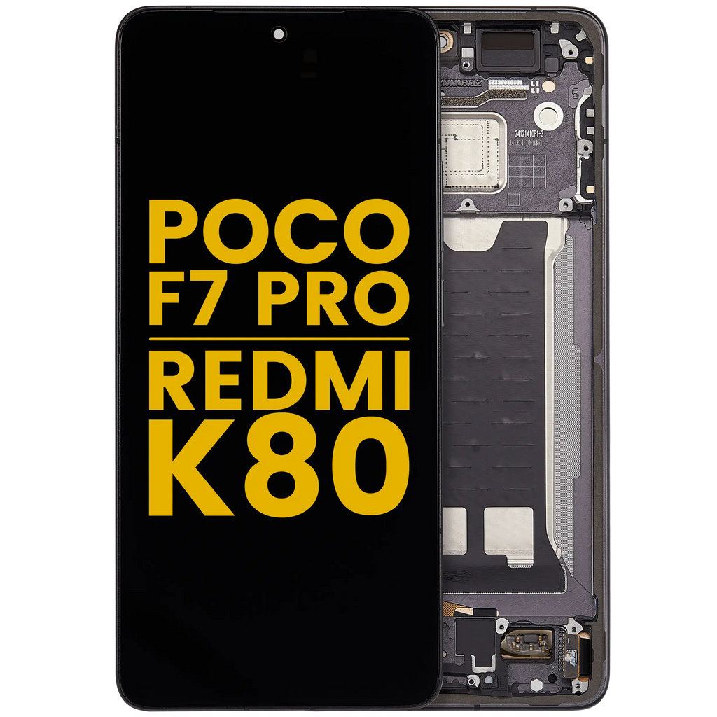 OLED-Display mit Rahmen für Xiaomi Poco F7 Pro/Redmi K80 refurbished Schwarz