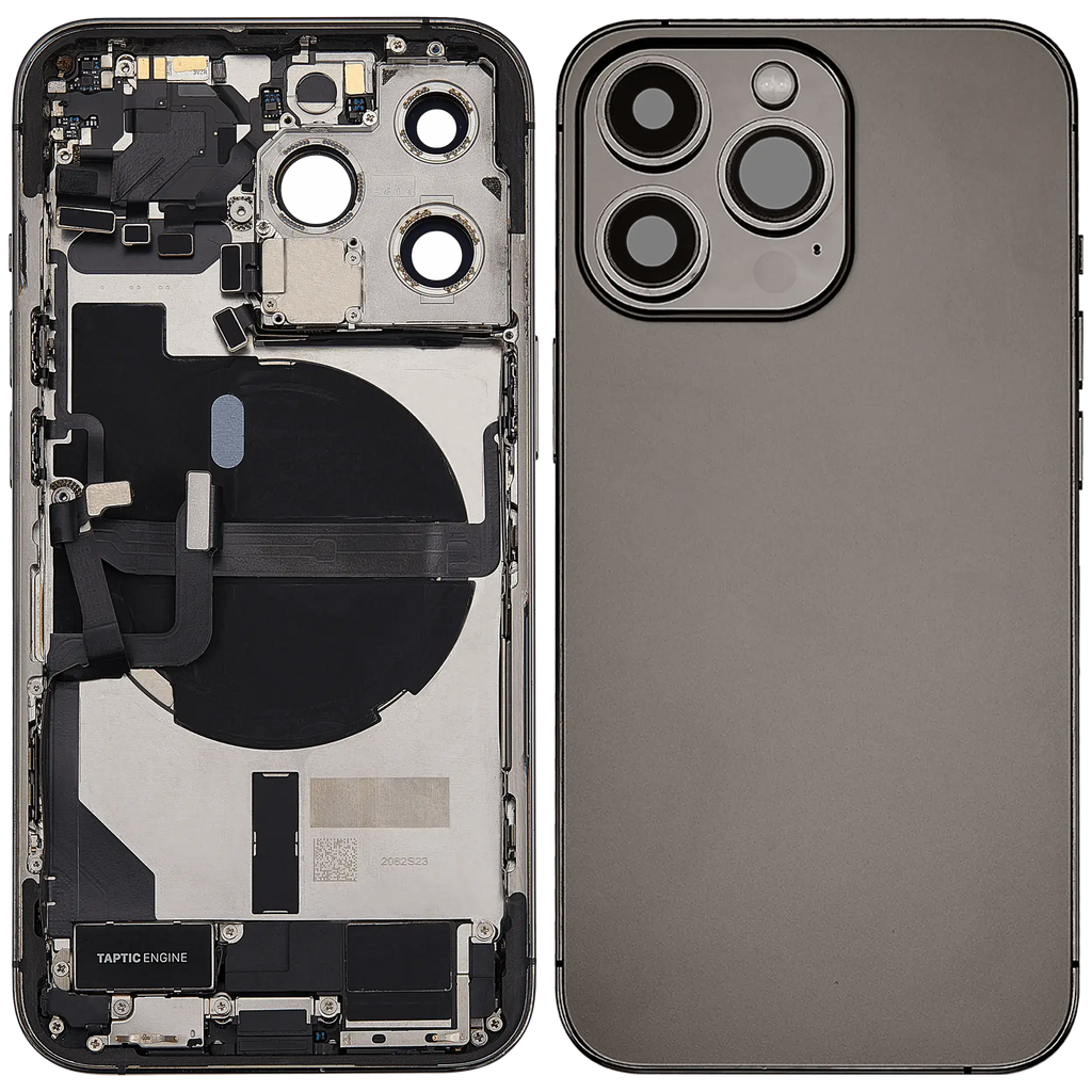 Backcover/Rahmen mit Ladebuchse Flex & Small Parts für iPhone 13 Pro (US-Version) (gebrauchter OEM-Ausbau, Qualität A) (Graphite)